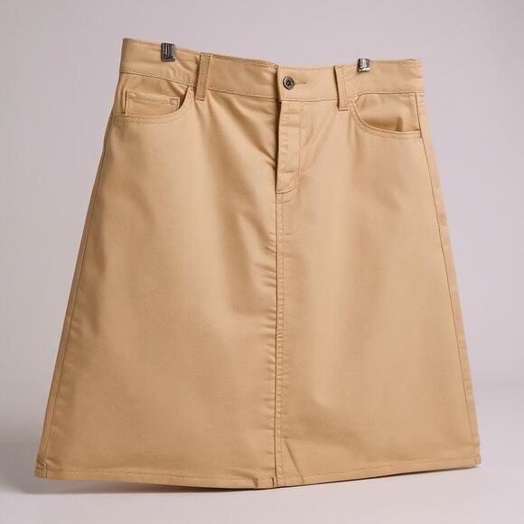 Liz Claiborne Womens Light Peach Denim Stretch Straight Skirt Size 10 New No Tag - Picture 1 of 8